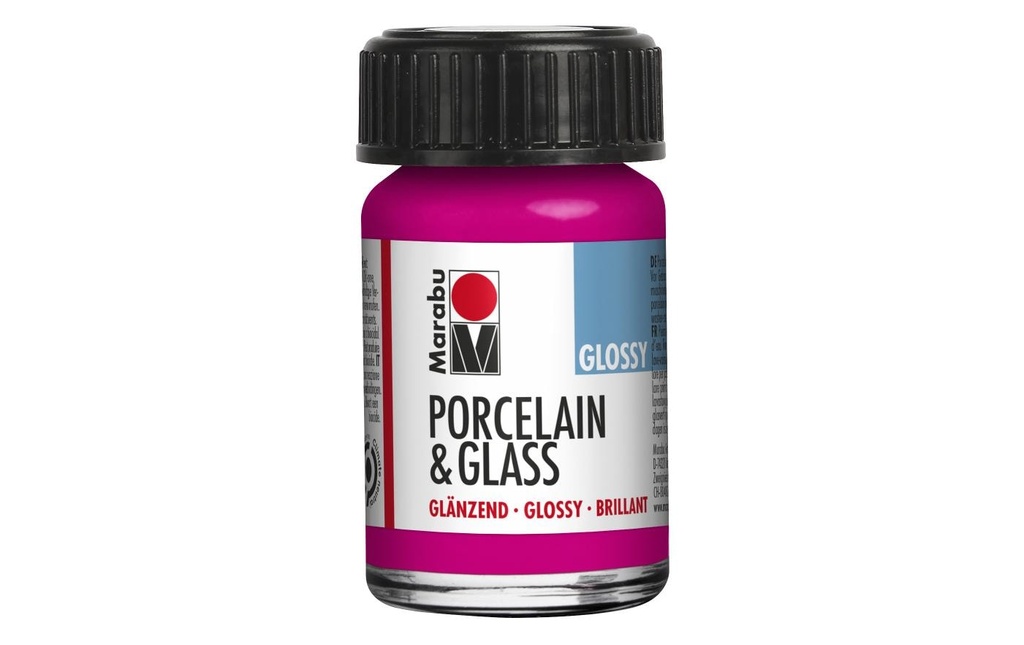 Marabu Peinture sur verre et porcelaine 131 Framboise, 15 ml