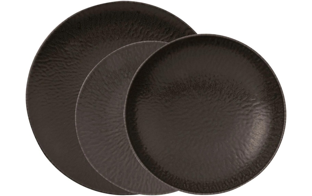 Arthur Krupp Set d’assiettes Onyx 12 Pièce/s,Noir