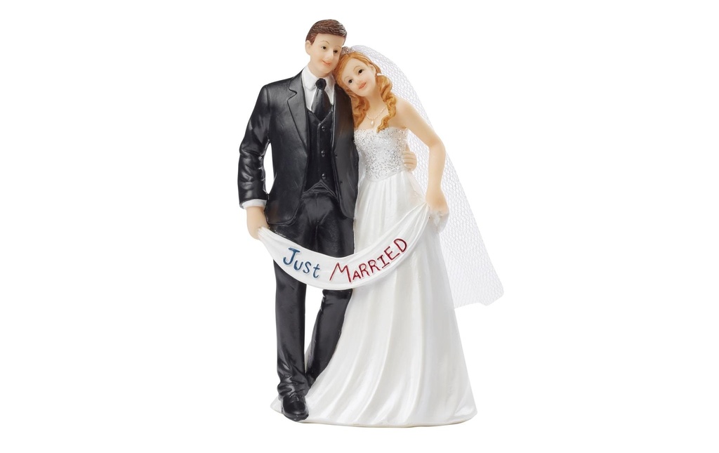 HobbyFun Mini figurine Couple de mariés 13.5 x 7 cm