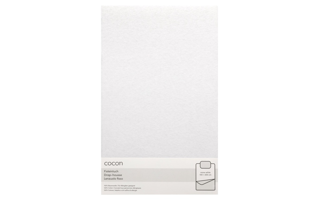 COCON Drap-housse Jersey 140-160 x 200 cm, Edelweiss