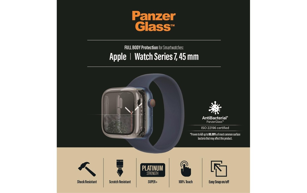 Panzerglass Protection d’écran Corps intégral Apple Watch 7/8 (45 mm)
