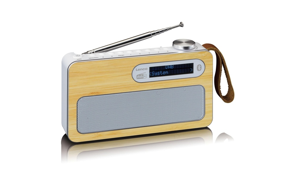 Lenco Radio DAB+ PDR-040 Bambou/Blanc