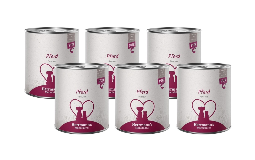Herrmann's Alimentation humide Cheval viande pure 6 x 800 g