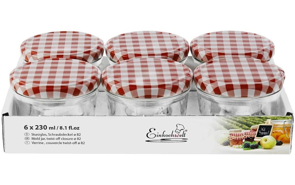 Einkochwelt Bocaux à conserves 6 pièces, 230 ml, Ø 82 mm