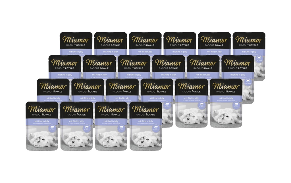 Miamor Alimentation humide Ragout Royale Kitten Bœuf Gelée, 22 x 100 g