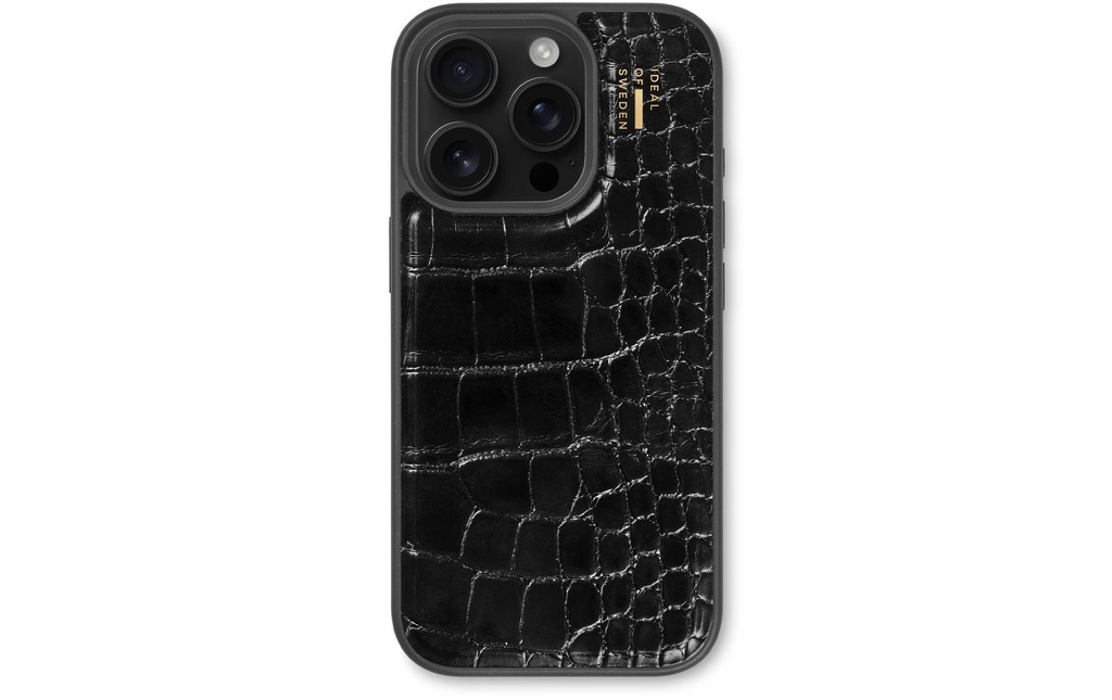 Ideal of Sweden Coque arrière Croco iPhone 16 Pro Noir