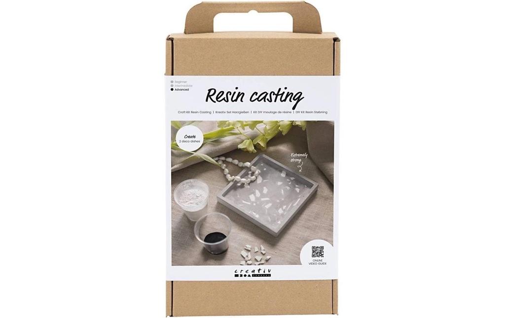 Creativ Company Résine de coulée  Plateau Avec Terrazzo Noir/Blanc