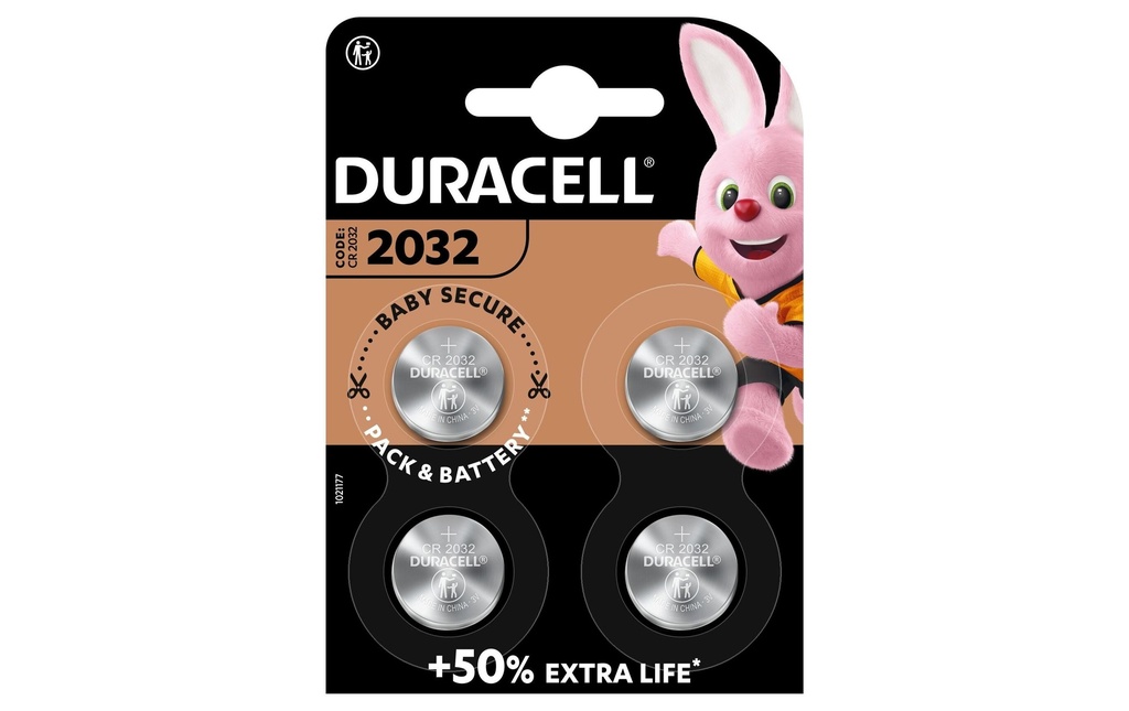 Duracell Pile bouton Lithium CR2032 , 4 Pièce/s