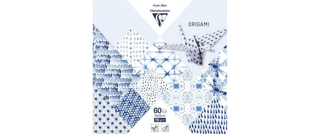 Clairefontaine Papier de bricolage Papier origami Shibori, 60 feuilles