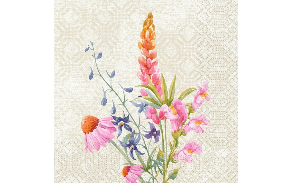 Duni Serviettes en papier Floret 33 cm x 33 cm, 50 Pièce/s