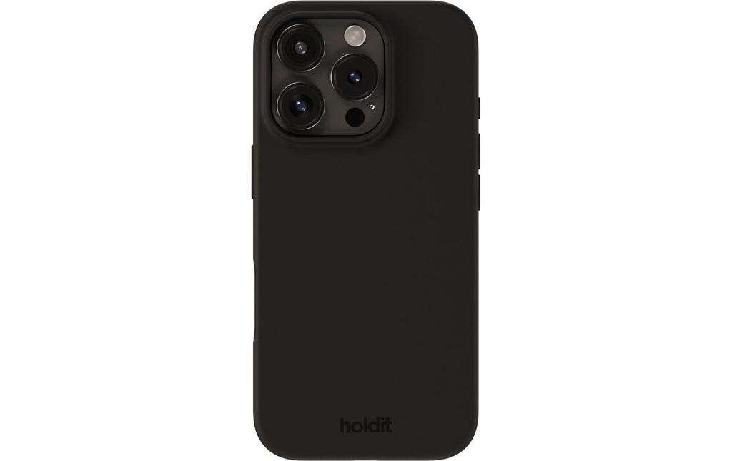 Holdit Coque arrière Silicone iPhone 16 Pro Noir