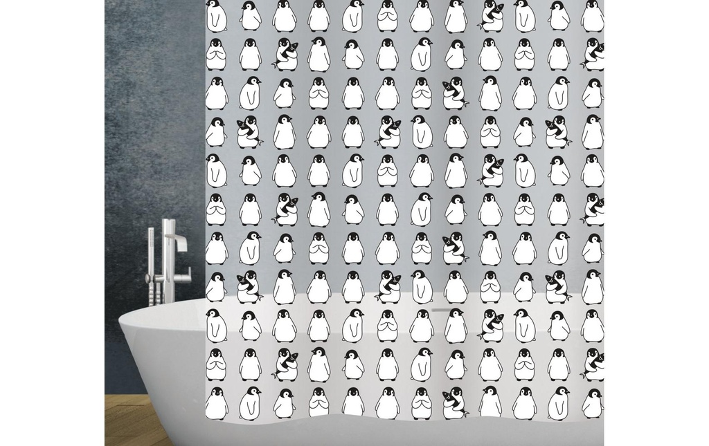 diaqua® Rideau de douche Pingi 180 x 200 cm, Gris/Blanc