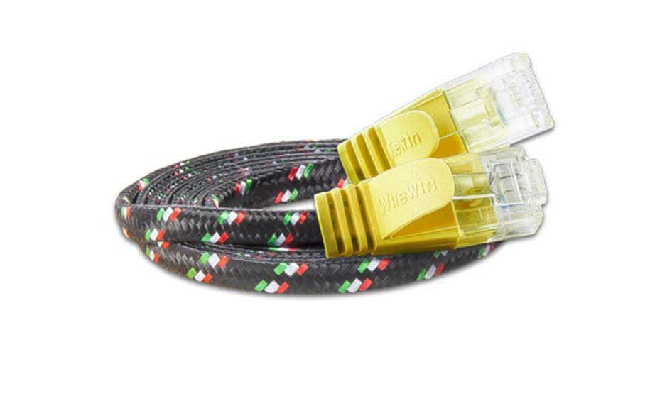 SLIM Câble patch slim RJ-45 - RJ-45, Cat 6, UTP, 0.5 m, Jaune