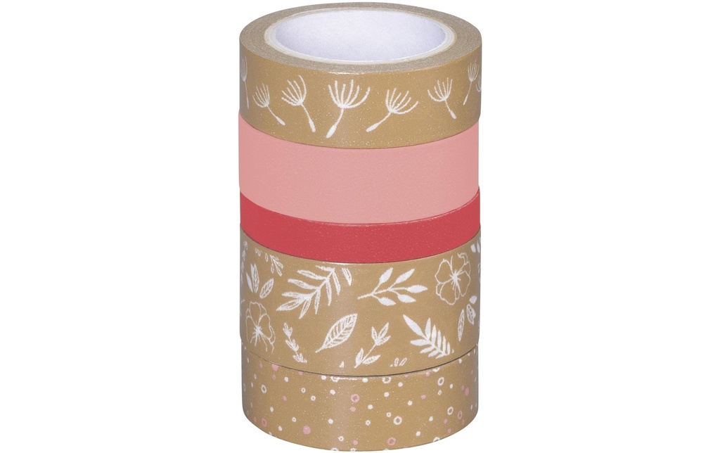 Heyda Ruban Washi Feuilles de la nature Rose