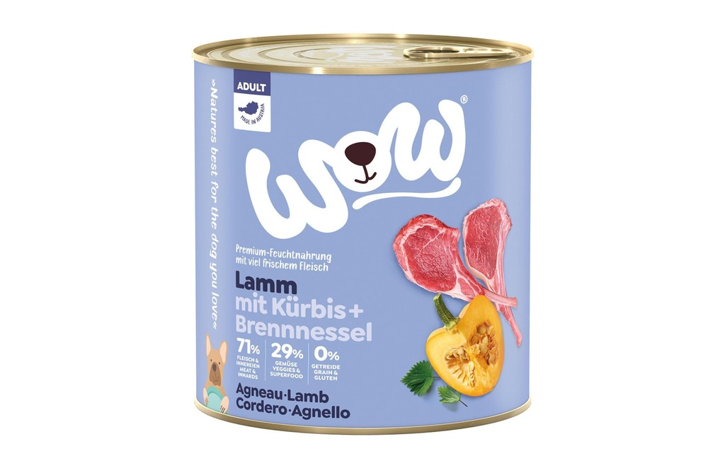 WOW Alimentation humide Adult agneau, 800 g