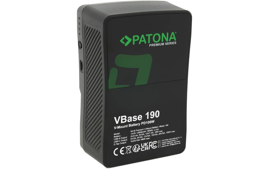 Patona Batterie pour Appareils photo numérique VBase 190