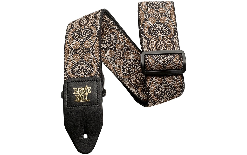 Ernie Ball Sangle de guitare Jacquard Gold &amp; Black Paisley