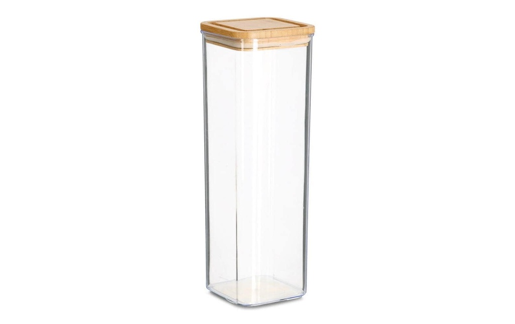 Zeller Present Boîte à provisions Couvercle en bambou 1.9 l, Transparent/Brun