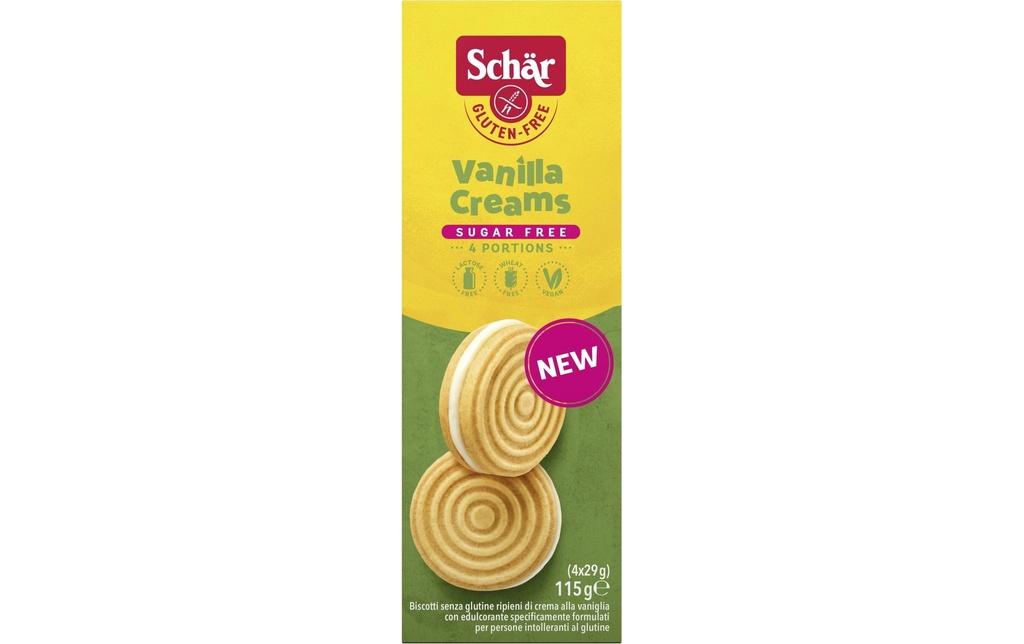 Dr.Schär Vanilla Creams Sugar Free sans gluten 115 g