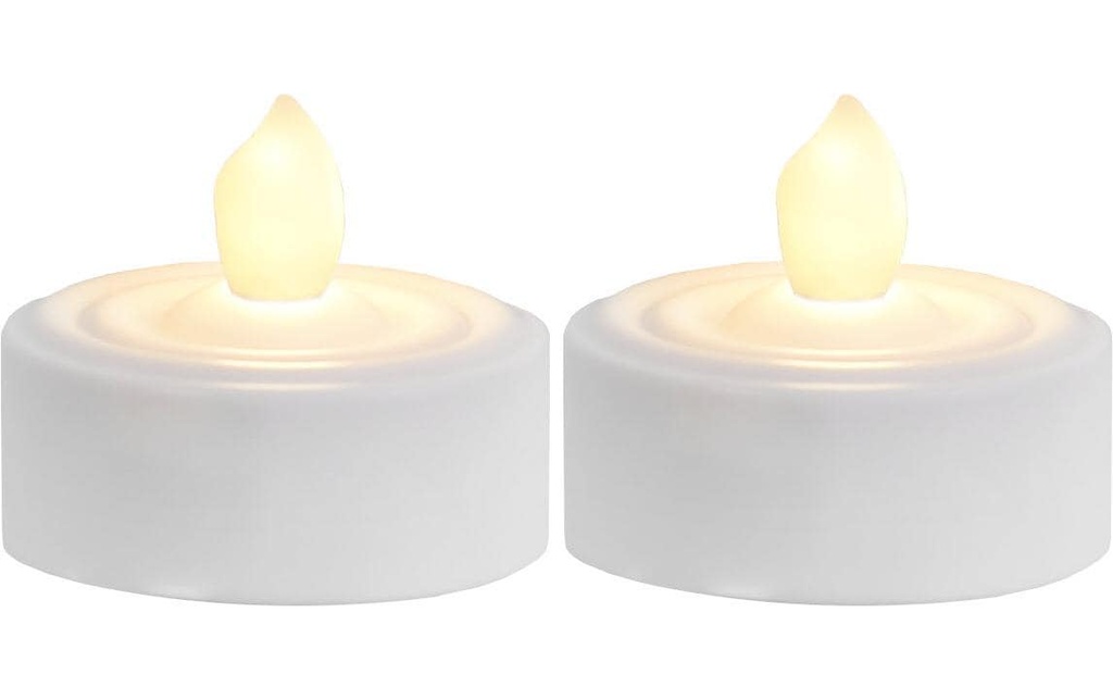 Star Trading Set de bougies à chauffe-plat LED Paulo Ø 3.6 x 2.9 cm, Blanc, 2 pces