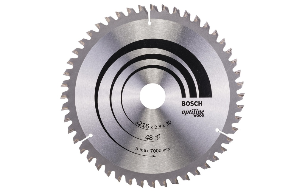 Bosch Professional Lame de scie circulaire Optiline Wood, 216 x 30 x 2.8 mm, Z 48