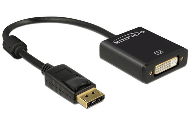 Delock Câble adaptateur DP - DVI-I, 4K Noir