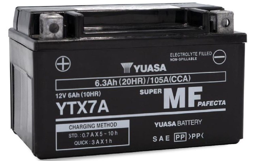 YUASA Batterie de moto AGM 12V/6.3Ah/100A