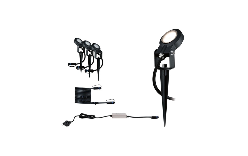 Paulmann Spot de jardin Plug & Shine Sting 100° 3000 K, set de base