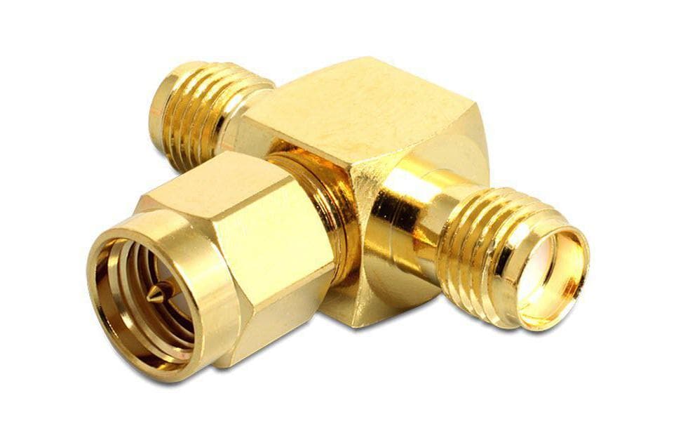 Delock Adaptateur d’antenne Pièce en T, SMA Connecteur (m) - SMA Douille (f)