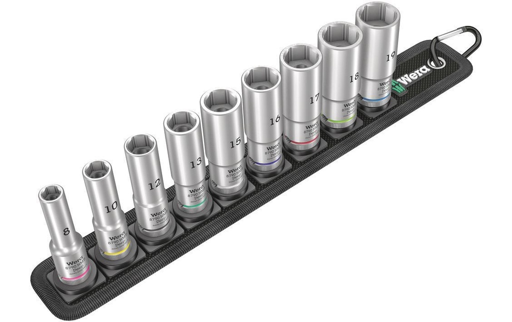 Wera Douille de clé Belt B Deep 1, 3/8 9 pièces