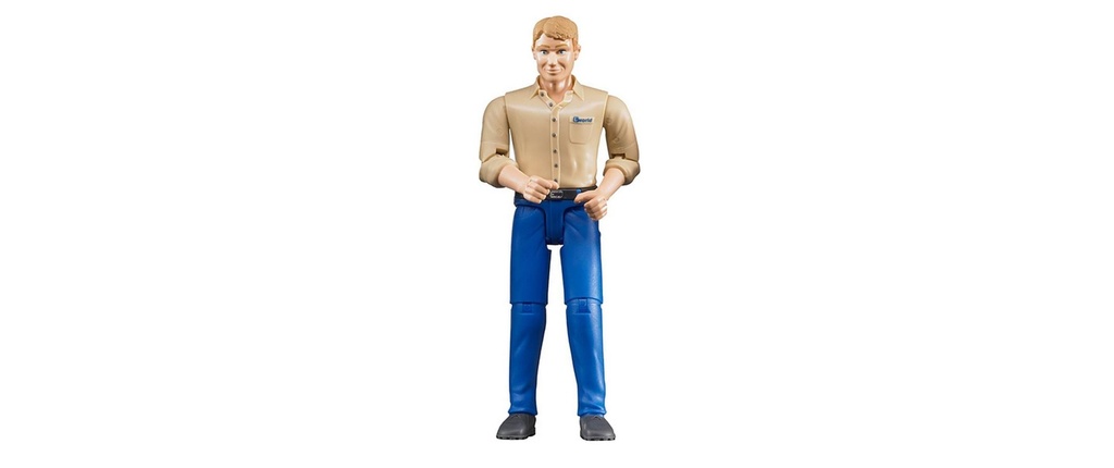Bruder Spielwaren Figurine Homme avec pantalon bleu