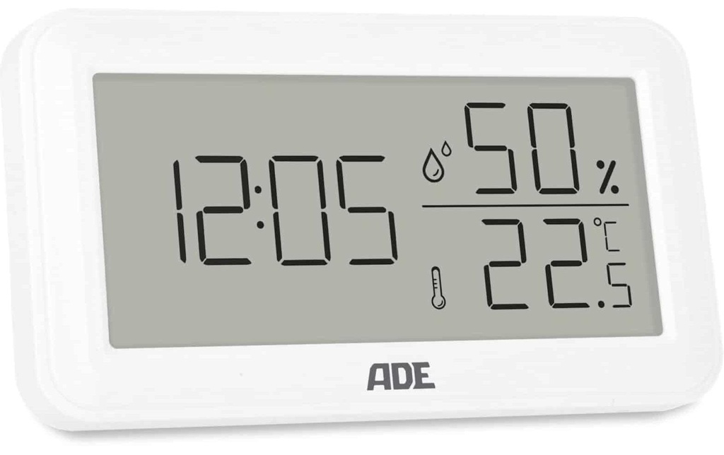 ADE Station météo Thermo-hygromètre 15 cm, blanc