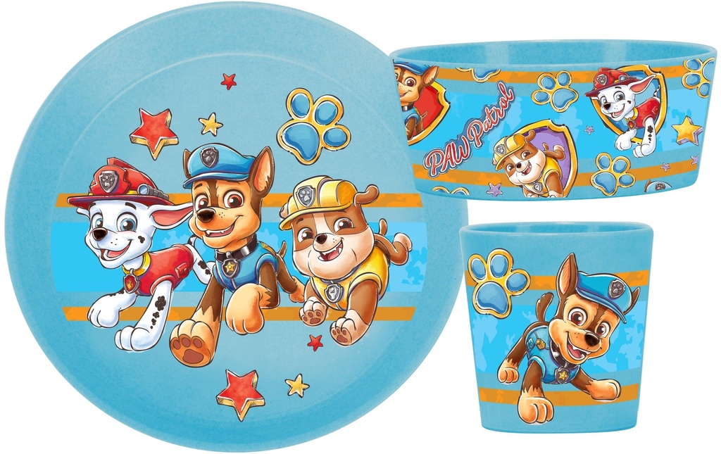 Koziol Service de table pour enfants Connect Paw Patrol, 3 pièces, Bleu
