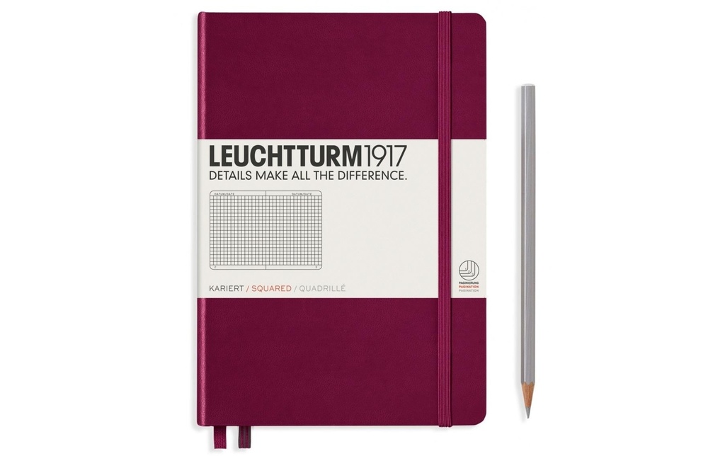 Leuchtturm Bloc-notes Medium A5, À carreaux, 2-pièces, Port Rouge