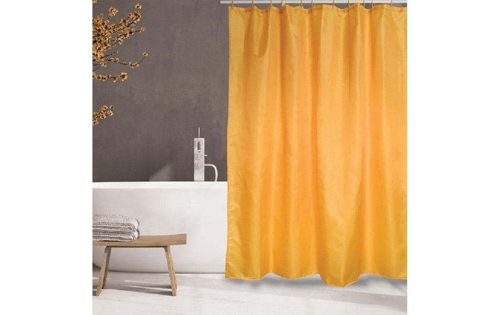 MSV Rideau de douche Uni 180 x 200 cm, Jaune