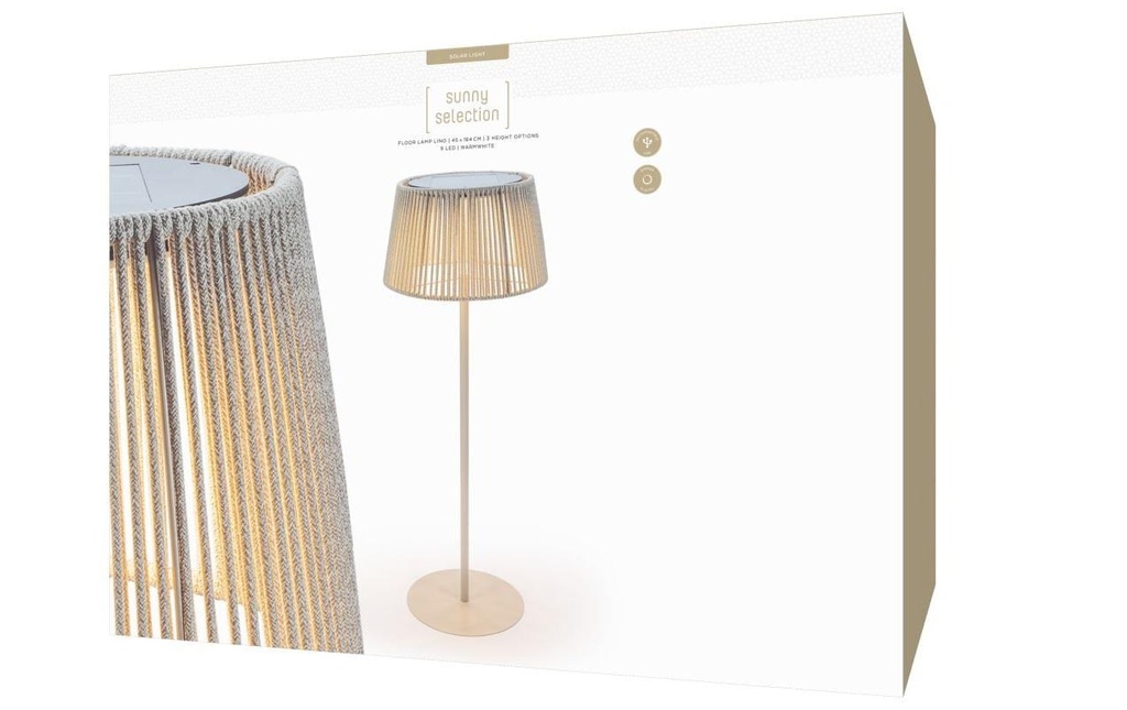 STT Lampe sur pied Lino Beige, 164 cm