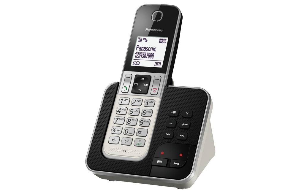 Panasonic Téléphone sans fil KX-TGD320SLW Noir/Argenté