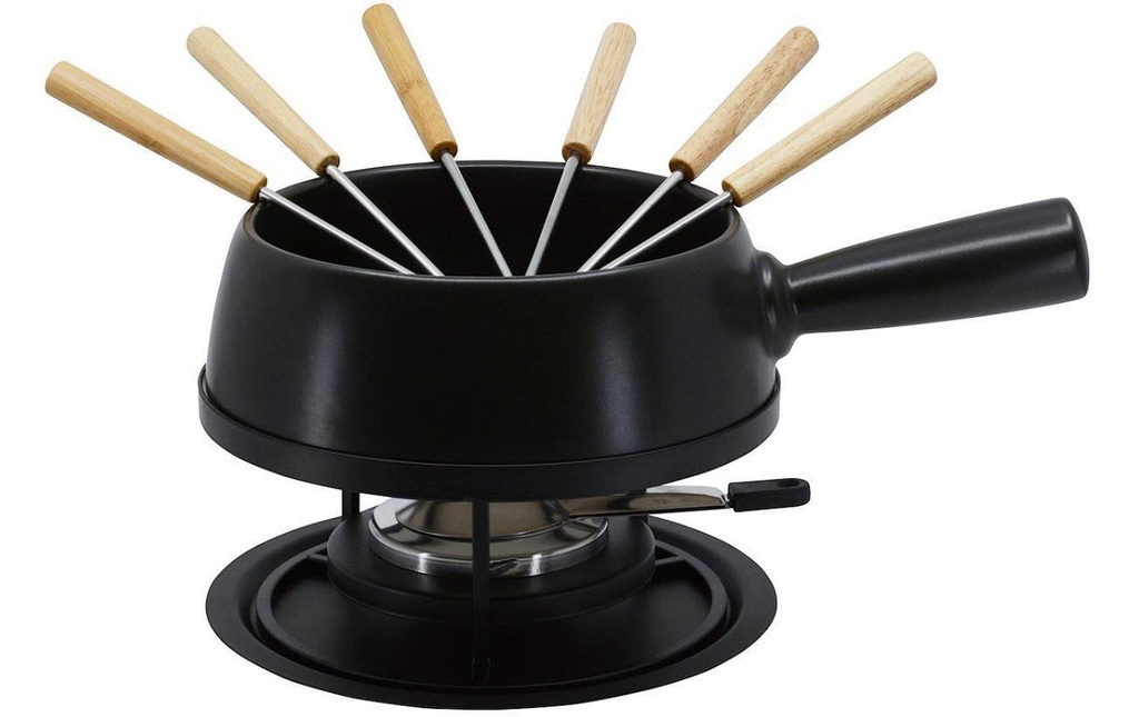 Kadastar Service à fondue au fromage Medium Pure 9 Pièce/s, Noir