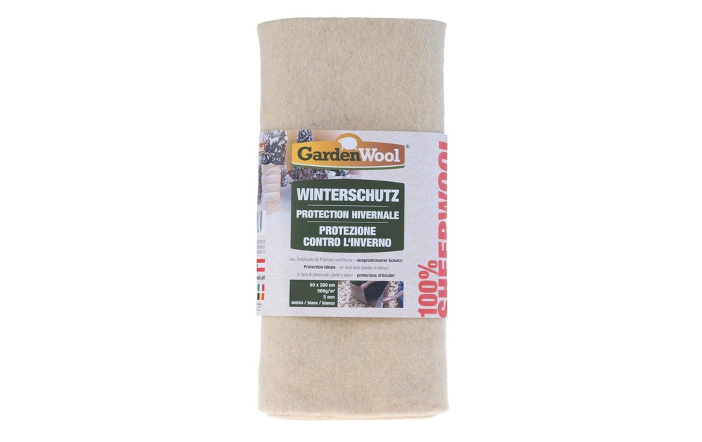 GardenWool Tapis de protection hivernale 200 x 50 cm blanc naturel