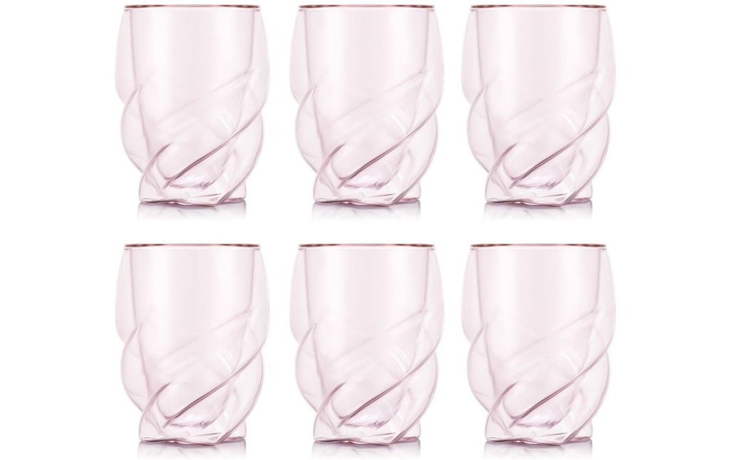 Bodum Verres à double paroi Pavina Paris 270 ml, 6 pièces, rose