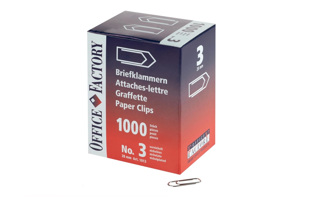 Smart Office Trombone Taille 3, longueur 28 mm, 1000 pièces