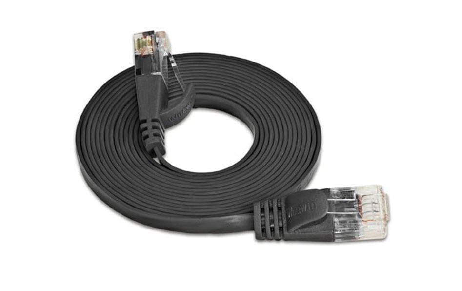 SLIM Câble patch slim RJ-45 - RJ-45, Cat 6, UTP, 1 m, Noir