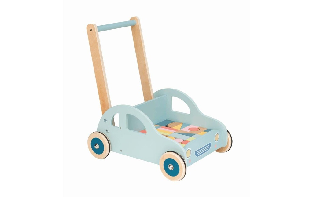 Spielba Holzspielwaren Trotteur Baby Walker voiture avec cubes en bois