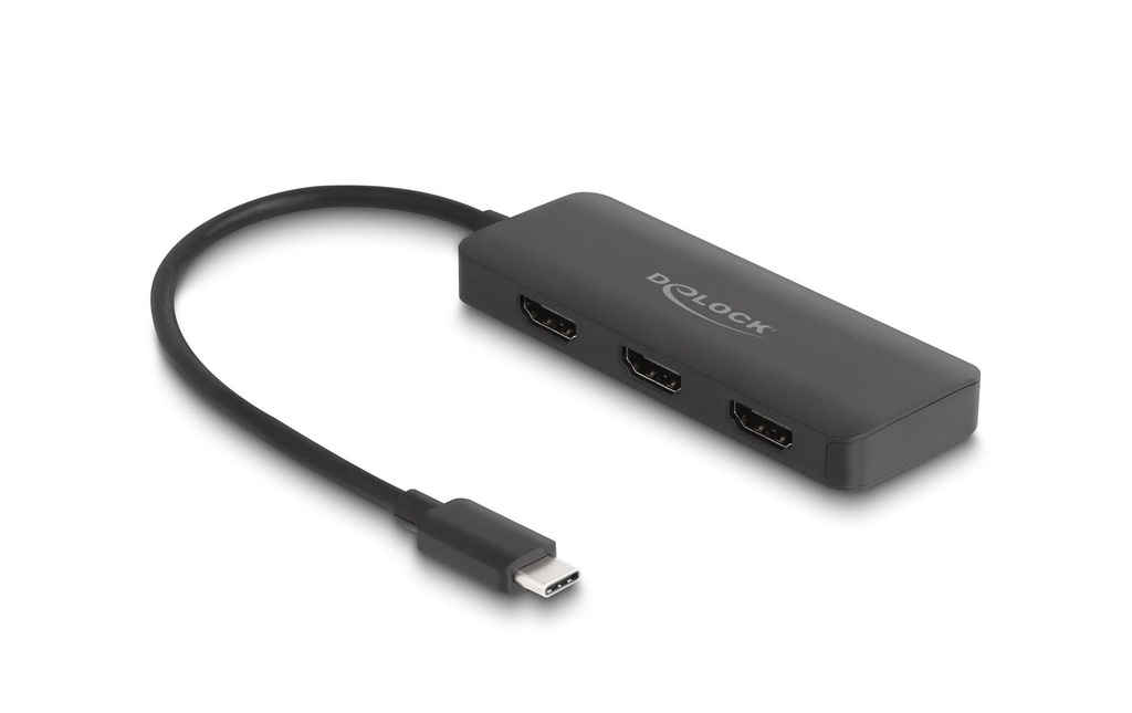 Delock Diviseur de signaux à 3 ports 4K 30 Hz, USB-C - 3x HDMI
