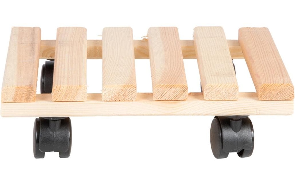 Esschert Design Supports à roulettes pour pot de fleurs Carré L Nature/Noir