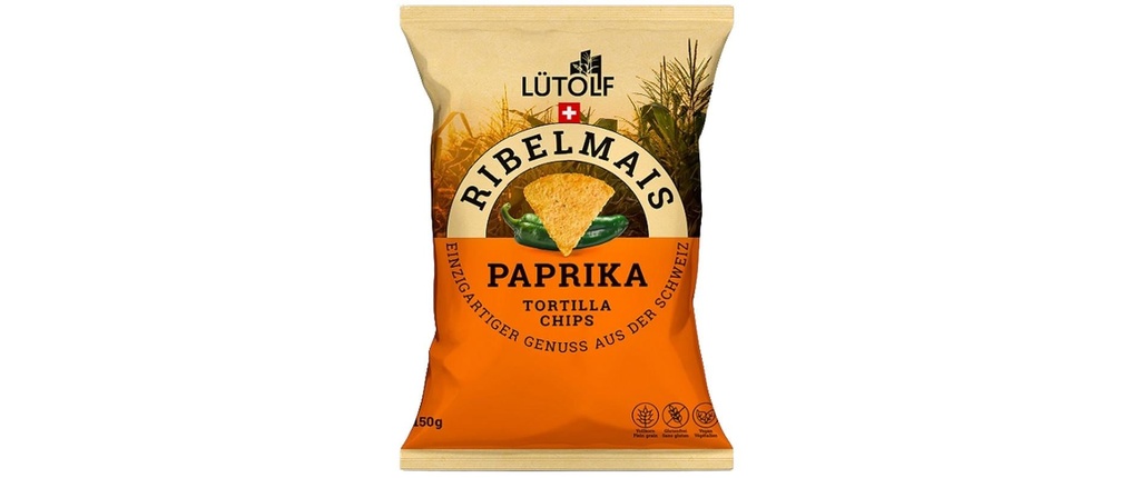 Lütolf Chips de tortilla de maïs Ribel au paprika 150 g