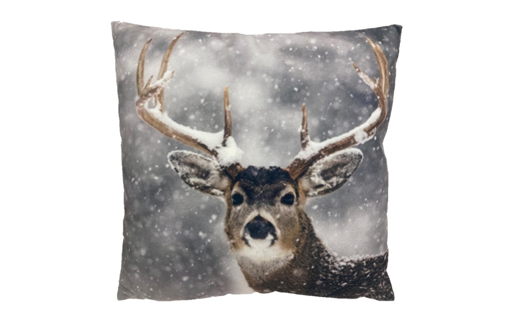Dameco Coussin cerf rempli 40 x  40 cm, Brun/Gris
