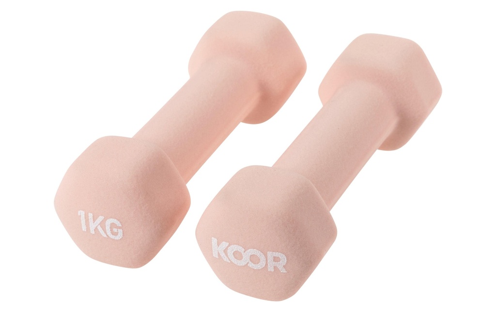 KOOR Set d’haltères courts 1 kg, Caramel