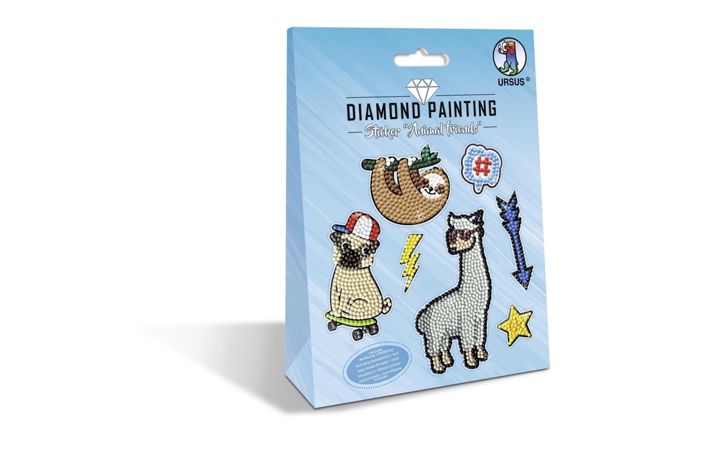 URSUS Autocollant à motif Diamond Painting Animal Bleu  1 Pièce/s