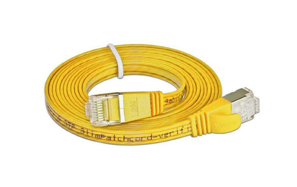 SLIM Câble patch slim RJ-45 - RJ-45, Cat 6, STP, 1 m, Jaune